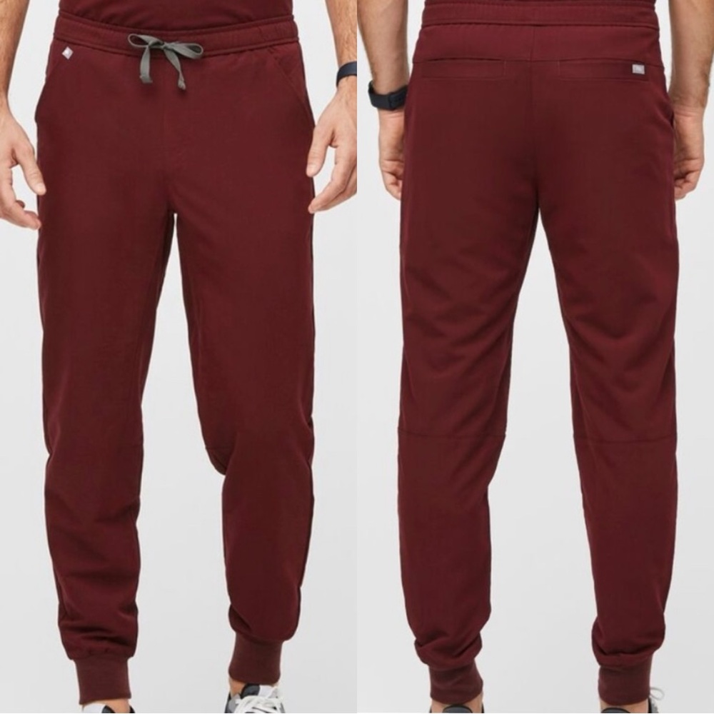 Figs Tansen Jogger Scrub Pants Maroon Red Medium